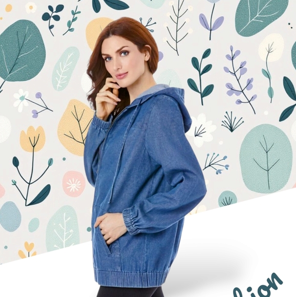 Perfect For Those In Between Days 3X (24W) Plus Size Cotton Zip-Up Hoodie - Picture 1 of 7